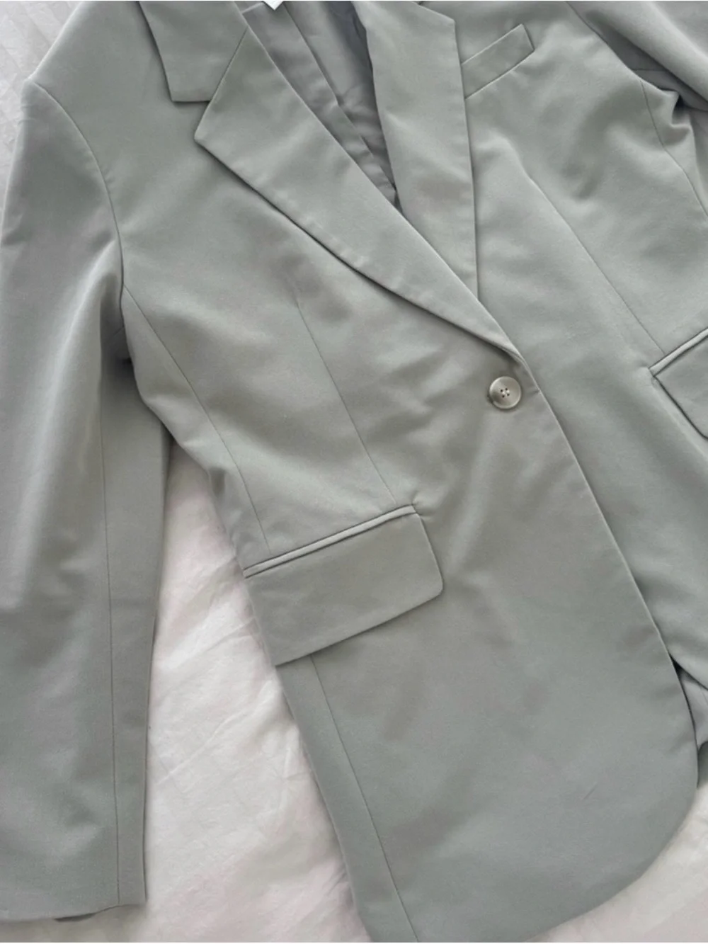 H&M Light Sage Single-Button Women's Blazer - Picture 7 of 14